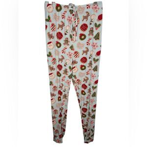 Caden Lane Light Blue Christmas Print Bamboo Pajama Jogger Pants
